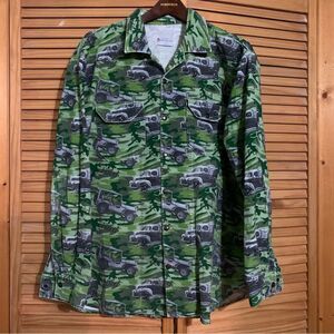 Vintage Camo Ford Truck Button Up Flannel Large
